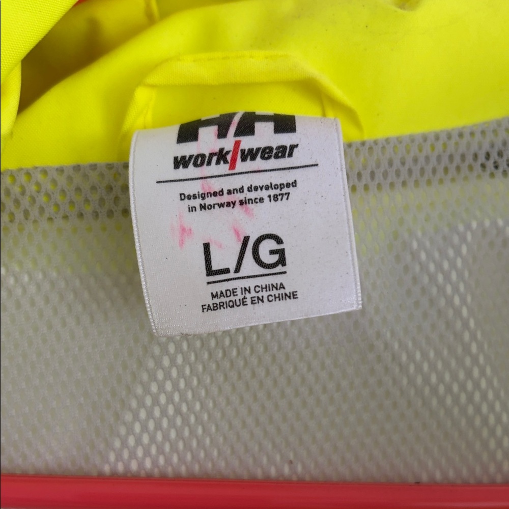 Helly Hansen Hi-Vis Yellow Hooded Safety Jacket with Gray Reflective Stripes - Picture 2 of 3